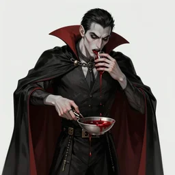the vampire god drinking the blood of the hero