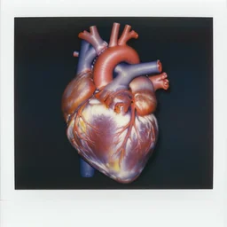 Polaroid picture of a human heart