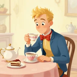 tea time in wonderland by lewis carroll, digital illustration by ilya kuvshinov