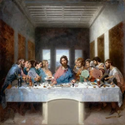 the last supper for an extra large group of people, oil painting reproduction