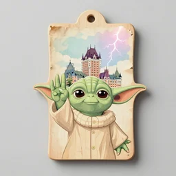 wooden'r 2 d 2 ', wooden'y - wing ', wooden board, yoda rasing hand, manuscript, chateau, nordic pastel colors, perfect lightning