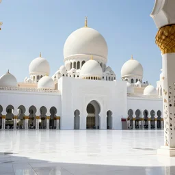 sheikh zayed grand mosque in the style of horizon zero dawn, sharp focus, wide shot, trending on artstation, masterpiece, by greg rutkowski, by ross tran, by fenghua zhong, octane, soft render, ultrarealistic, colorful, cinematic