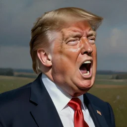 donald trump screaming, painted by francis bacon