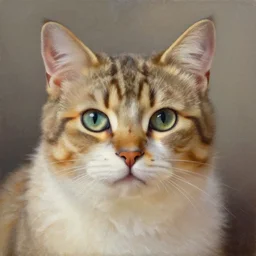 cat, oil paining, highly realistic, romantic style