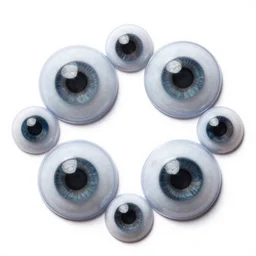 googly eyes on a white background