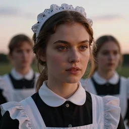 plate photography portrait of a stunningly beautiful english female maidens face, in dreamy light at sunset, sharp focus, hasselblad, nikon, cinematic shot, by annie leibovitz, steve mccurry, david lazar, jimmy nelsson