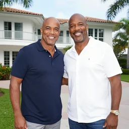 steve harvey and bick at his miami beach side home, by paul lehr,