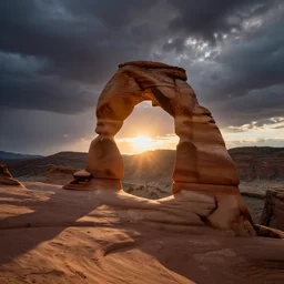 photo, an interdimensional portal opening in the Arizona desert, dramatic