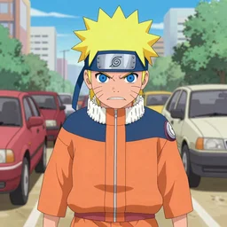 angry naruto stuck in traffic