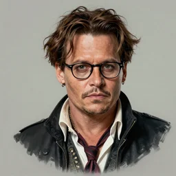 a finely detailed caricature of johnny depp, artstation, 4k