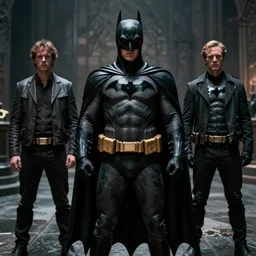 batman, film still from the movie directed by denis villeneuve and david cronenberg with art direction by bernie wrightson, tim white and tim hildebrandt, wide lens