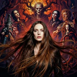 portrait of woman, long bleached brunette hair, richard avedon and martin schoeller, id magazine, ragnarok epic lovecraft scene, weird, strange, surreal, david cronenberg, kilian eng vibrant colours, billowing, dramatic, dynamic lighting, intricate, detailed, beksinski, dan mumford, artstation, greg rutkowski, sharp focus, motion, photoreal, 8 k