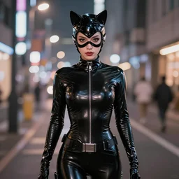 cat woman sneak ukiyo - e style,