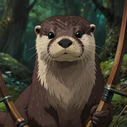 a film still portrait of an otter elven archer, finely detailed features, cinematic lighting, perfect art, redwall woodland, forest, intricate, anime, gapmoe grimdark, artstation, trending on pixiv fanbox, painted by brian jacques greg rutkowski, studio ghibli, 4 k