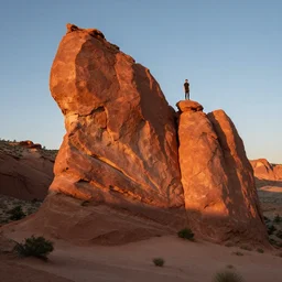 garden of the gods sunset, slender man in the background