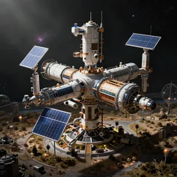 solarpunk space station, intricate unreal engine render