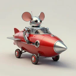 adventurer ( ( ( ( ( 1 9 5 0 s retro future robot android mouse rv rocket wagon robot. muted colors. ) ) ) ) ) by jean baptiste monge!!!!!!!!!!!!!!!!!!!!!!!!! chrome red