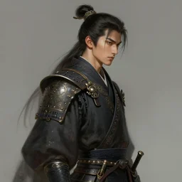 lateral portrait of samurai, sci - fi, elegant, highly detailed, digital painting, artstation, concept art, smooth, sharp focus, illustration, art by artgerm and greg rutkowski and alphonse mucha