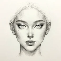 a sketch drawing, ultra detailed, portrait, mystical, energy, fantastic, magic, beautiful eyes, beautiful woman, oval face shape, ruby in the forehead, surreal, trending on artstation