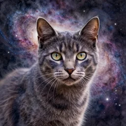 watercolor galaxy cat