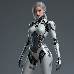 a beautiful highly detailed futuristic mechanical woman in seductive confident pose, art by greg rutkowski and mark keathley, cyberpunk, 7 0 mm photo, featured on artstation, 4 k, octane render
