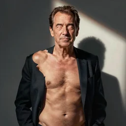 jerry seinfeld with no eyes and a female beautiful body, trending on deviantart