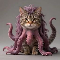 a cat with tentacles as hair, trending on artstation cgsociety, masterpiece, highly detailed.