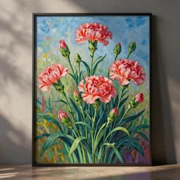 Gardens of Greif by Gustave Dore. Back Glass Painting, Carnation, Encaustic painting ,B-roll ,Establishing shot ,dappled light, Crime scene photography, 8k, VRay, Unreal Engine ,Blender Cycles ,Colorful
