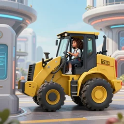 a curly - haired girl in power loader begging to get into a futuristic building, alien movie, by david a hardy, noriyoshi ohrai, gary ruddell, ( greg rutkowski ), salvador dali, moebius, makoto shinkai, highly detailed, cinematic composition, trending on artstation