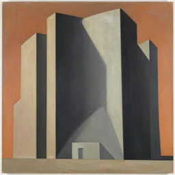 painting of architecture in the style of yuichi yokoyama : : 5 and archigram : : 1 and peter doig : : 1, part by nicolas de stael : : 0. 1, heavy : : 1, rich : : 1, smooth : : 1, jagged : : 1, 4 k : : 1, minimal : : 1, line brush : : 3, godzilla