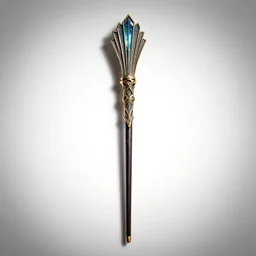 art deco magic wand, commercial catalog photo, isolated on a pure white background, centered, entire object in frame, sharp focus, soft studio lighting