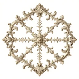 beautiful decorative ornament centered baroque motif, decorative design, baroque ornament, highly detailed print,