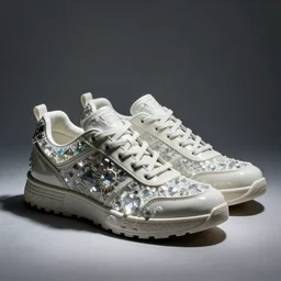 cthulhu sneakers designed by tinker hatfield made with crystal glass ceramic and porcelain, editorial photo from magazine,