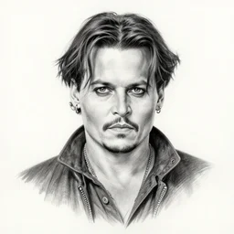 a professional pencil sketch of johnny depp, 4 k