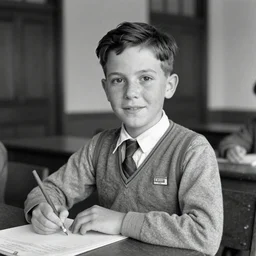Bendy attends primary school. 1920s photo.