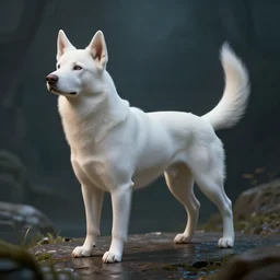 A mythical creature, half dog, half fish