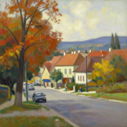 an edward hopper style painting of ( ( ( ( ( ( ( ( balatonfured, a resort town in veszprem county, in hungary ) ) ) ) ) ) ) ), early - autumn, september of 1 9 4 8