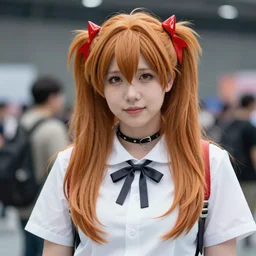 boris johnson cosplaying as asuka langley, wig, anime convention, portrait photography, high quality, detailed, sigma 8 5 mm