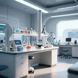 highly detailed futuristic modern laboratory, 8 k render, natural light, sharp