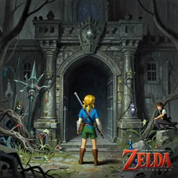 an airbrush depiction of the foreboding entrance to the first dungeon from the legend of zelda ( 1 9 8 6 ), by george bellows, by lindsay pickett, by hiroo isono, death stranding aesthetic
