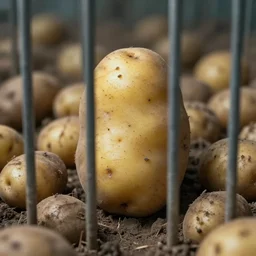 potato in solitary confinement, photo