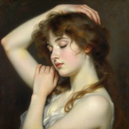 detailed great portrait of anime girl graceful, eyes closed, painting by gaston bussiere, craig mullins, j. c. leyendecker