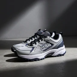 A fashion photo Fila Disruptors made out of steel