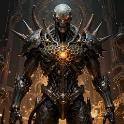 majestic hive mind, scorn themed dark sf biomechanical, intricate artwork masterpiece, ominous, matte painting movie poster, golden ratio, trending on cgsociety, intricate, epic, trending on artstation, by h. r. giger and zdizslaw beksinski, highly detailed, vibrant, production cinematic character render, ultra high quality model