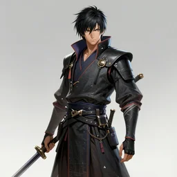 character of crono trigger by the artist Max Berthelot. Rendering a cyberpunk samurai . Sharp focus, full of details, by jenny harder and Jason Nguyen , art book, trending on artstation and daily DeviantArt