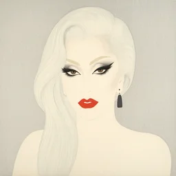 a minimalist portrait of ladygaga. shin hanga and kawanabe kyosai and cory loftis and rossdraws and wlop - h 7 0 4