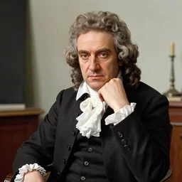 casual photograph of a wolfgang goethe sitting in a studio room pensively, with the poise and appearance of ( ( ( pulcinella ) ) ) taken in 2 0 2 0 with a digital camera, full color, head shot