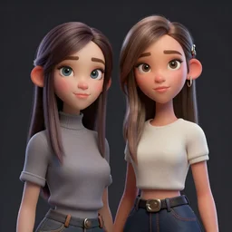 a portrait of Gigi and Merri, concept art, trending on artstation 3D.