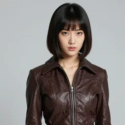 youthful asian blade runner demure, exquisite perfect features, feminine cut, 1 9 7 0's frontiers in flight leather suit,