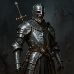 biopunk medieval german knight, horror, creepy, artstation, highly detailed painting, art by eddie mendoza